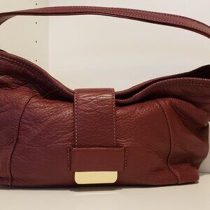 Liz Claiborne Vintage Genuine Leather Hobo Handbag Purple/Maroon/Red 90s Y2K
